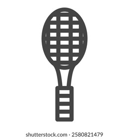 Line drawing sports-related single item icon tennis racket