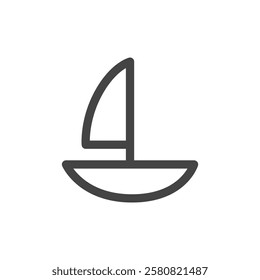 Line drawing sports-related single item icon Yacht race