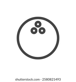 Line drawing sports-related single item icon bowling ball