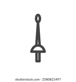 Line drawing sports-related single item icon fencing