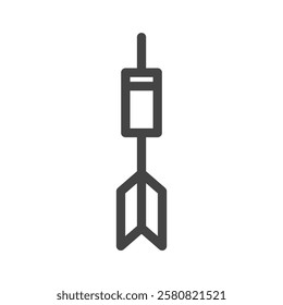 Line drawing sports-related single item icon dart arrow