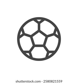 Line drawing sports-related single item icon soccer ball