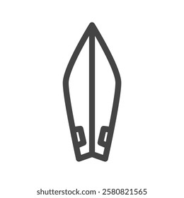 Line drawing sports-related single item icon surfboard