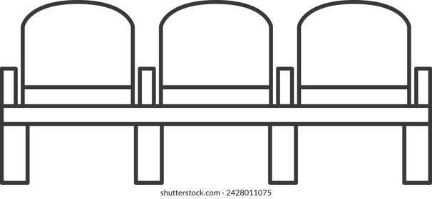 Line drawing station related icon illustration bench