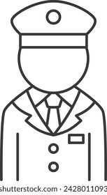 Line drawing station related icon illustration station staff