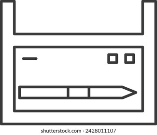 Line drawing station related icon illustration 