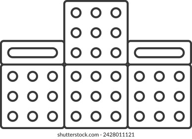 Line drawing station related icon illustration braille block