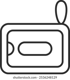 Line drawing station related single icon card case