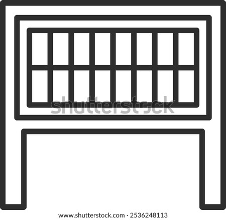 Line drawing station related single icon bulletin board
