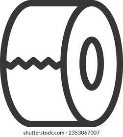 Line drawing stationery single item icon Gummed tape