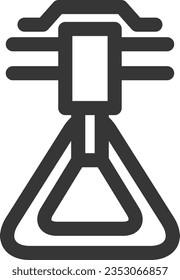 Line drawing station-related single icon handrail triangle