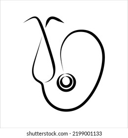 Line drawing of stethoscope tool