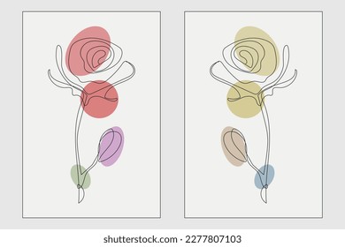 Line drawing style. Rose flower minimalist line design, hand drawing rose, sketching rose flowers, vector, single line art, outline rose flower design.