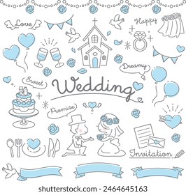 Linienzeichnung Stil Vektorgrafik Material für Hochzeiten