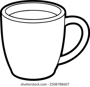 line drawing of stylized mug of cappuccino coffee vector mug art