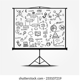 line drawing success plan . Vector illustration