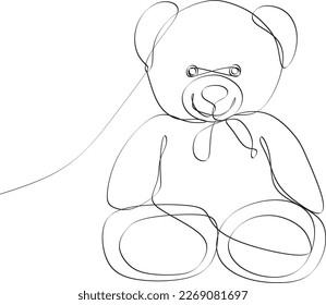 Dibujo en línea de un oso de peluche.