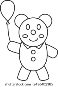Line drawing theme park related single item illustration icon set mascot
