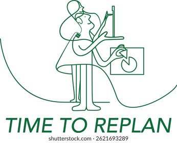 Desenho de linha de tempo para replanejar