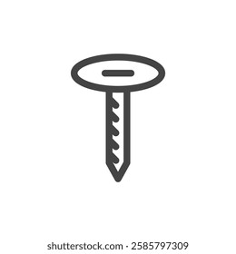 Line drawing tools related single item icon screw