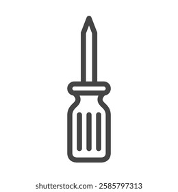 Line drawing tools related single item icon screwdriver