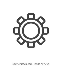 Line drawing tools related single item icon gear