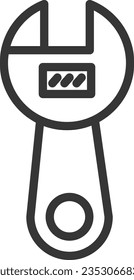 Line drawing tools single item icon wrench