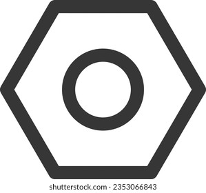 Line drawing tools single item icon hexagon