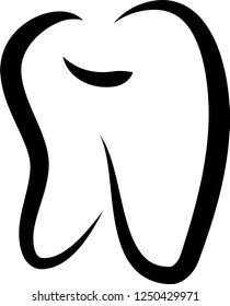 Line drawing of tooth