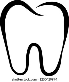 Line drawing of tooth