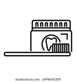 Line drawing of a toothpaste tube lying near a toothbrush representing the concept of oral hygiene