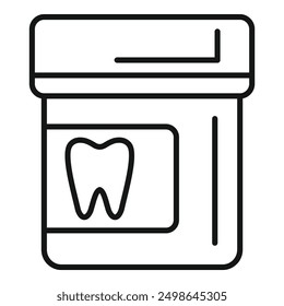 Line drawing of a toothpaste tube, promoting good oral hygiene and dental care