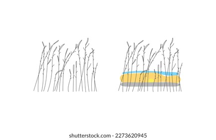 Dibujo de línea de árbol sobre fondo blanco. Diseño de la ilustración de símbolo del vector del icono de hojas de árbol, diseño de la ilustración de la planta de arte de línea