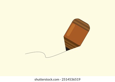 line drawing using Pencil flat vector illustration for mockup graphics designs.