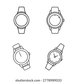 Line drawing various watch