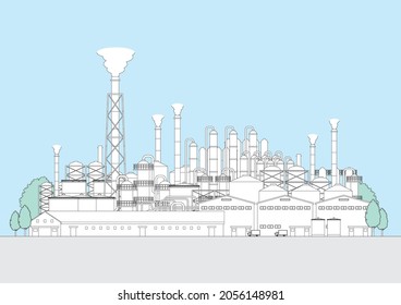 Line drawing vector illustration of the Factory area.