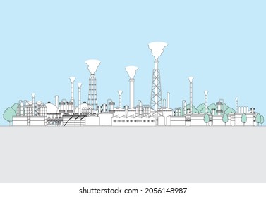 Line drawing vector illustration of the Factory area.