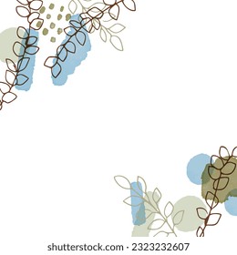 Line drawing. Vector illustration of plants, trees and flowers drawn in line drawing.