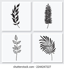  line drawing vector leaf Modern single line art, aesthetic contour. Perfect for home decor such as posters, wall art.