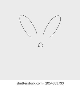 line drawing vector rabbit ears