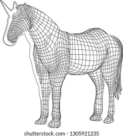 
line drawing vector unicorn