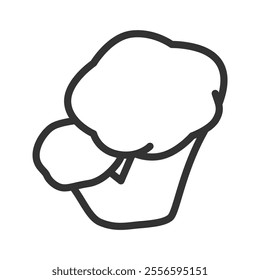 Line drawing vegetable single item icon broccoli