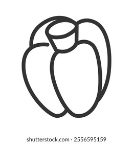 Line drawing vegetable single item icon paprika