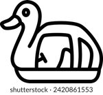 Line drawing vehicle icon illustration duck boat