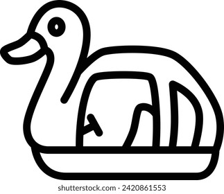 Line drawing vehicle icon illustration duck boat