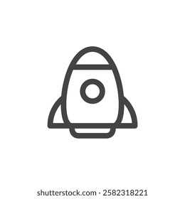 Line drawing vehicle-related single item icon space rocket