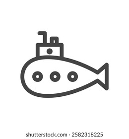 Line drawing vehicle-related single item icon submarine