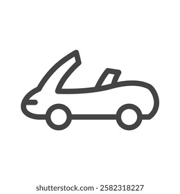 Line drawing vehicle-related single item icon open car