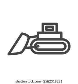 Line drawing vehicle-related single item icon bulldozer