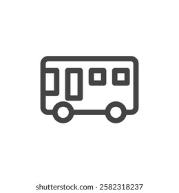 Line drawing vehicle-related single item icon bus